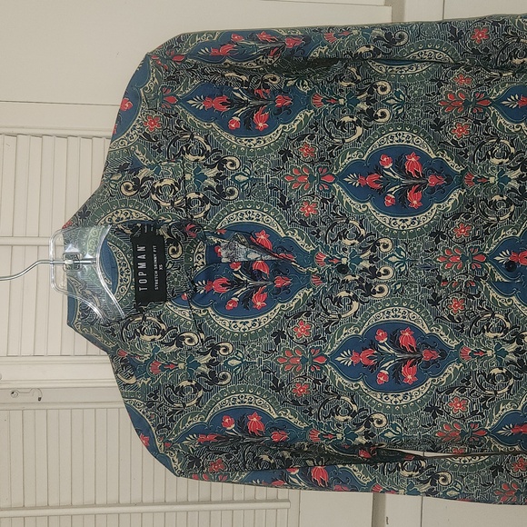 TOPMAN LONG SLEEVE BUTTON DOWN SHIRT - Picture 7 of 8